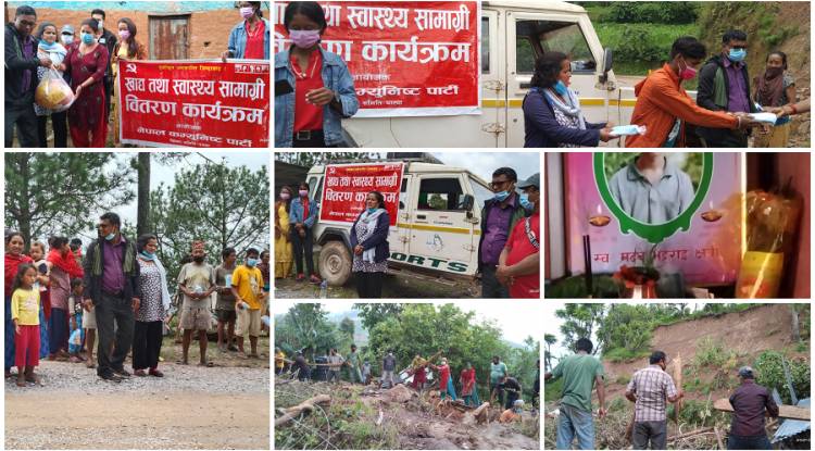 नेकपा पाल्पाद्वारा राहत वितरण– पहिरो पीडित भन्छन्, ‘नौं दिन भयो, बिजुली छैन’